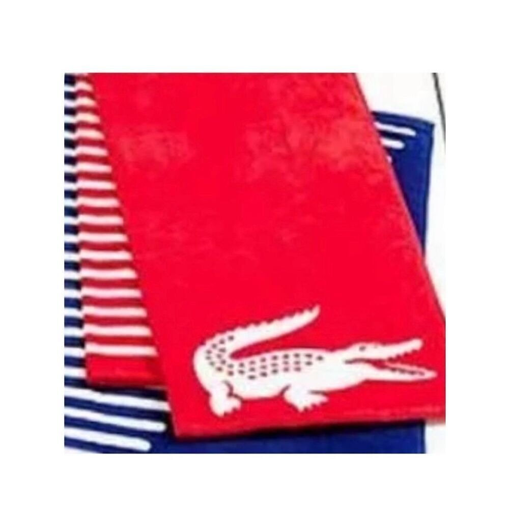 NWT Lacoste Big 34"x70" Coral Beach Cotton Towel